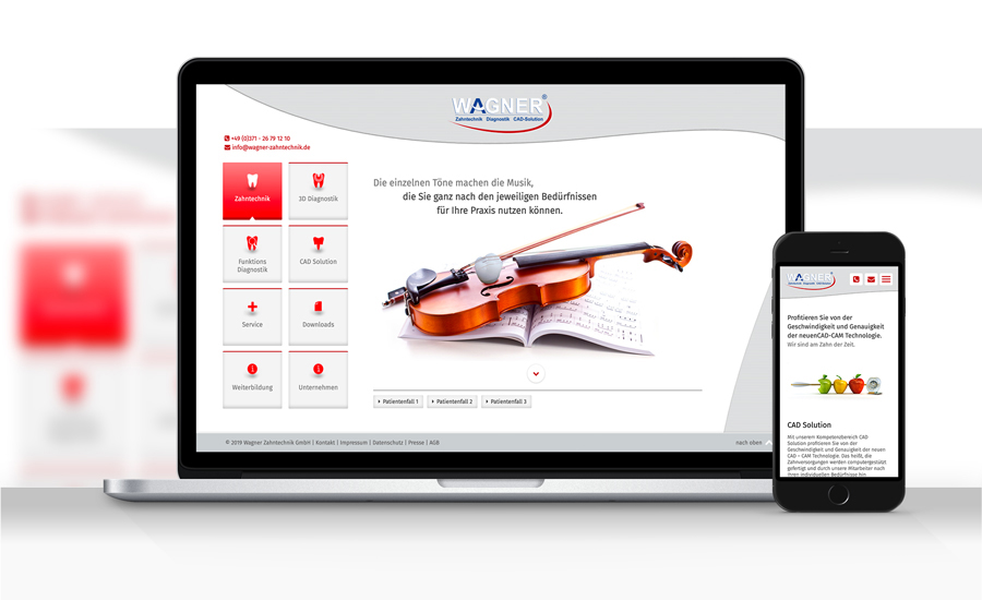 Webdesign Chemnitz, Wagner Zahntechnik, Joomla